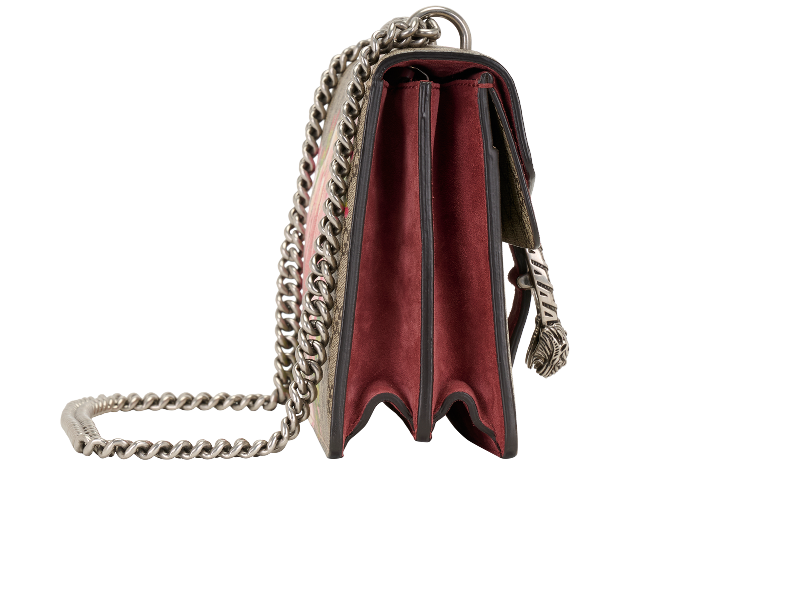 Medium GG Blooms Dionysus, &pound;750, Handbags, Beige/Burgundy, Canvas/Suede, Side view